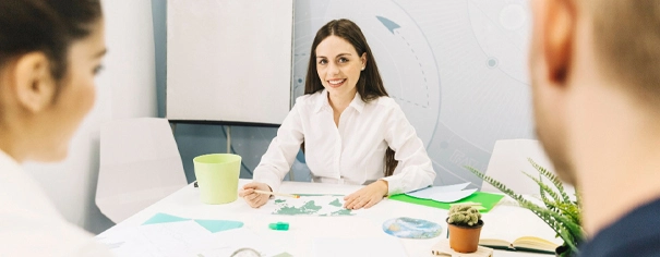 Professional on video call